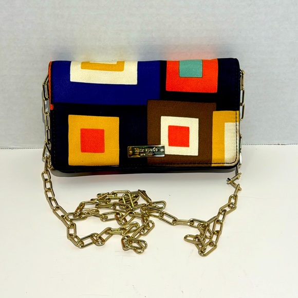 kate spade Handbags - Kate Spade Mod Squad Purse Geometric with Gold Link Chain Strap Crossbody